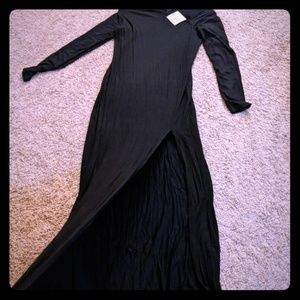 Long black dress with slit